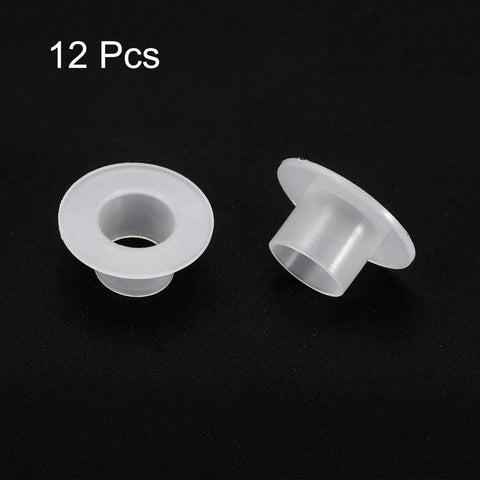 12 Pack Flanged Nylon Bearing Bushings For 12Mm Bore, 13.6Mm Outer Diameter, 11.2Mm Length, White Self Lubricating Plastic