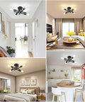 Semi Flush Mount Matte Black Sputnik Ceiling Light Fixture With Four E26 Sockets in living room, kitchen, bedroom, and hallway.
