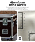 Aluminum storage case with 140 Piece Aluminum Blind Rivets Kit for Auto and Furniture Repair, Pop Rivets Assortment Set