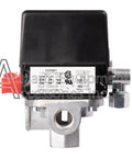 Front view of 4 Port Pressure Switch For Air Compressors 120-150 PSI 1 Pole 120-240V with metal and plastic casing, fits popular brands