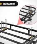RV Bumper Mounted Cargo Carrier Basket With Net Fits 4 Inch Or 4 And A Half Inch Bumpers Heavy Duty Luggage Rack installation detail