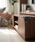 Speaker Corner Protector For Cabinets, Guitar Amps, And Furniture, stackable right angle corner guard with four screws on wood cabinet