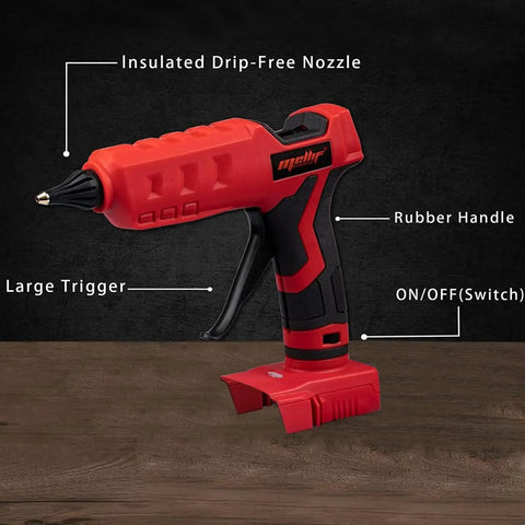 Cordless Hot Glue Gun With 20 Glue Sticks 0.43 Inch Fast Preheat LED Ready Works With Milwaukee 18V Batteries Portable Handheld Glue Gun For Arts And Crafts And DIY Projects