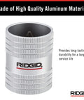 RIDGID 223S tubing reamer for copper and stainless pipes, small aluminum body, front view