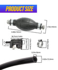 Universal Five Sixteenth Inch ID Boat Fuel Line Kit With Primer Bulb And Steel Clamps size details