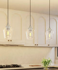 Brushed Nickel Pendant Light For Kitchen Island With Adjustable Height And Clear Glass Shade Modern Hanging Pendant Lighting For Kitchen Hallway And Bedroom Sleek Dope Look For Any Space