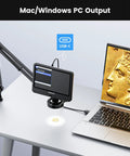 Boss Level Digital Microscope With 10.1 Inch Screen For Soldering Electronics Repair Coin Grading And DIY Micro Work 1080p Video 12MP Photos Wide View Fast Response USB-C to Mac/Windows PC