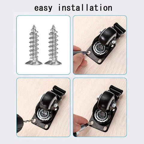 Smooth As Butter Heavy Duty 4 Pack Swivel Castor Wheels 5 Inch Polyurethane Caster Set Easy installation steps with screws and casters.