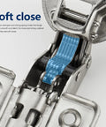 Close-up view of European Style Kitchen Cabinet Hinges With Silky Soft Close Action showing the piston damper and spring mechanism.
