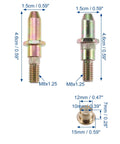 Door Hinge Pin Bushing Repair Kit For Chevy Silverado And GMC Sierra 1999 Up Replacement Pack Of 32 Silver And Bronze Tones OE Numbers 89025539 19299324 Easy Install To Fix Loose Squeaky Misaligned Doors, M8x1.25 pins and bushings