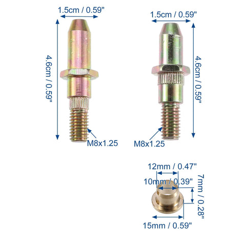 Door Hinge Pin Bushing Repair Kit For Chevy Silverado And GMC Sierra 1999 Up Replacement Pack Of 32 Silver And Bronze Tones OE Numbers 89025539 19299324 Easy Install To Fix Loose Squeaky Misaligned Doors, M8x1.25 pins and bushings