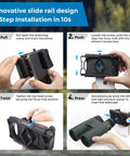 Step-by-step setup of 360 Degree Telescope Phone Adapter with Bluetooth shutter for telescopes and microscopes.