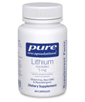 Lithium Orotate 5 Mg With NAC 200 Mg For Brain Health Memory And Behavior Support And Focus Boost Gluten Free Non GMO 90 Capsules bottle