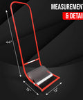 12 Inch Sticker Burr Roller Tool For Yard Cleanup Easy Push Away Goatheads And Grass Burs From Driveways Cars And Shoes Keeping Pets Safe With Innovative Foam Roller Design No More Sticky Mess, featuring a 44 inch tall red handle.