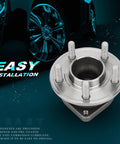 Front Wheel Bearing And Hub Assembly For Chrysler 300 2012 To 2020 Dodge Charger 2012 To 2020 And Challenger 2012 To 2020 5 Lug No ABS Replacement 513325X2 displayed with easy installation text and car wheel background.