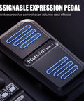 Close-up of KMF-1 Guitar Pedal With 77 Effects And 50 Presets Delivers Gig Ready Tone For Live And Studio Use, featuring expression pedal.