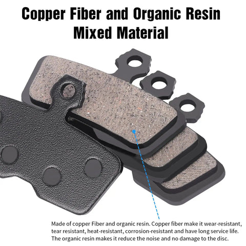 All In One 4 Piston Mountain Bike Brake Pads Set For Disc Brakes Includes semi-metallic pads with copper fiber and resin mix