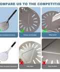 Newmeto 7-inch round aluminum perforated pizza peel with metal handle
