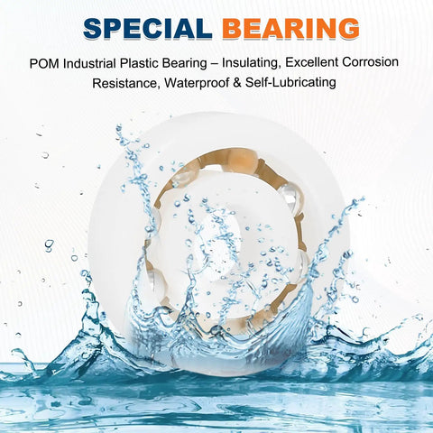 8 Pack POM Plastic Bearings 5x16x5 Millimeter Deep Groove Ball Bearings With Glass Balls And Nylon Cage in water for protection