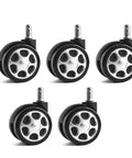 Heavy Duty Dual Roller Office Chair Casters Rolls Smooth And Quiet On Hardwood Floors Universal Replacement Wheels for gaming and executive chairs