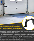 Beefed Up Safety Sensor Photo Eye for LiftMaster Commercial Doors installed in industrial facility with guidance steps