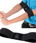 Person using Golf Swing Trainer Arm Band For One Piece Takeaway Keeps Arms And Body In Sync, Easy Swing Practice Tool