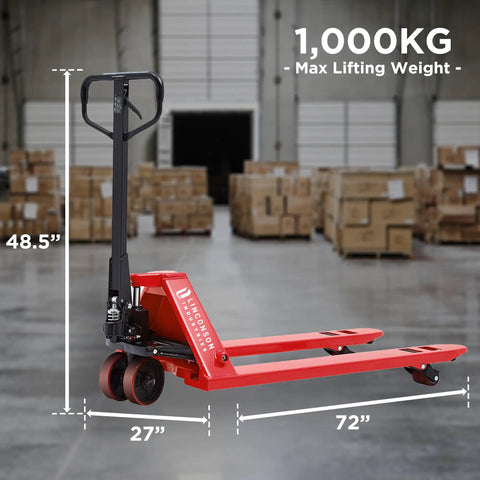 Built Like A Tank Heavy Duty Hydraulic Manual Pallet Truck With Super Extended Forks For Tight Warehouse Hauls And Daily Freight Hustles On Any Shop Floor