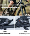 Sweet 21 Speed Bike Shifter And Brake Lever Set with Optical Gear Indicator showing left 3-speed and right 7-speed shifters on handlebars.