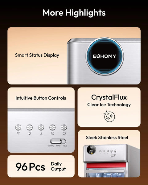 Elite Countertop Clear Ice Ball Maker Featuring Smart App Control And Reliable WiFi Connectivity Plus A Built In Twenty Four Hour Timer with Smart Status Display.