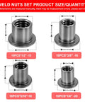 Image showing Top Shelf Heavy Duty T Shaped Weld Nuts Kit 40 Pieces Carbon Steel Weld On Fasteners in various sizes.
