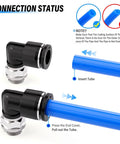 Beefy Heavy Duty Pneumatic Male Elbow Push To Connect Fittings 10mm Tube connection example with notes