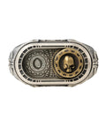 Straight Up Premium Warhammer 40K Adeptus Mechanicus Cipher Of The Machine God Ring For Men Gold Plated 925 Sterling Silver Gothic design with skull