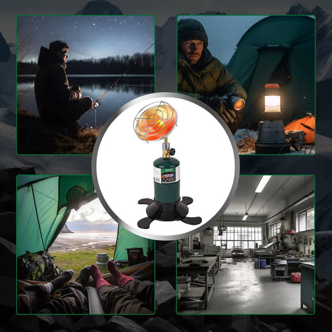 Portable Propane Heater With Upgraded Catalytic Burner For Camping And Outdoor Use 6200 BTU Radiant Heat Up To 200 Sq Ft With Control Valve