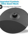 10-inch upgraded single-trigger cymbal from Electric Drum Set For Beginners With Kick Hammer Pedal, quiet mesh design shown.