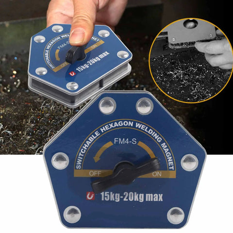 Top Tier Marhynchus Magnetic Welding Locator With Switchable Locking Magnet For Steel Plate And Pipe Positioning At 30 45 Degrees Plus One Button Degaussing Feature For Super Strong 15 To 20 Kg Pull Force Heavy Duty Job with hexagonal design.