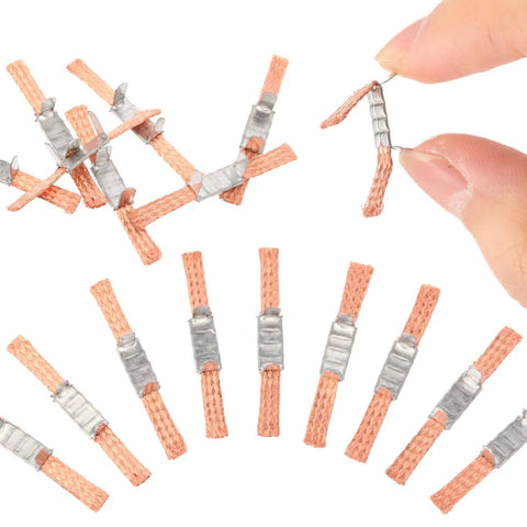 24 Pcs Double Sliding Contact Brushes Set For Evolution Digital 1 43 Scale Slot Car And RC Car Parts No Frills Easy Install Copper Wire Brushes For Reliable Power Transfer And Smooth Acceleration, showing copper brushes held by hand.