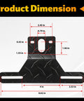 Heavy Duty Aluminum Trailer License Plate Bracket Frame With Universal Mounting Kit Rustproof Hardware, dimensions shown.