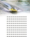 100 Sets Of 3 Pin Servo Connector Kit For Soldering To Receivers with a yellow RC boat in water above the connectors