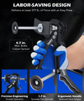 Hand holding Speedy Brake Caliper Compressor For Quick Pad Replacement, Heavy Duty Tool That Retracts Single Or Dual Pistons Easily