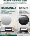 Comparison of KURSINNA heavy duty vacuum sealer machine vs. others, highlighting brushed stainless steel features.