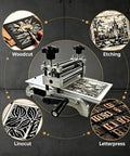 Beefy Heavy Duty Steel Roller Frame Assembly For Printmaking Machines Includes Manual Etching Press Lever Desktop Flatbed Printing Components Plate Holder And Linoleum Studio Artwork Accessory, steel frame for woodcut, etching, linocut, letterpress