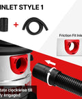 Eight Foot Universal Vacuum Hose For Wet Dry Vacuums With Two And A Half Inch Inlet Compatible With Rigid Dewalt Husky Craftsman Bauer