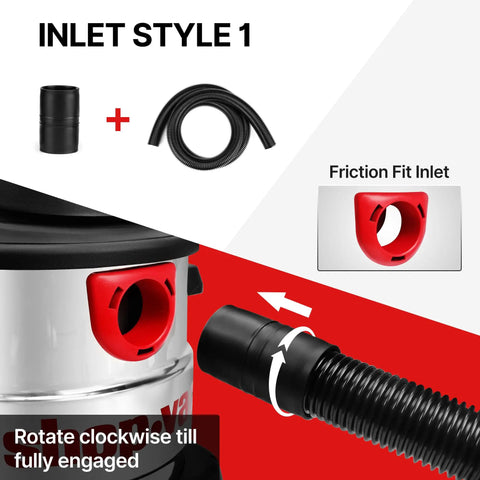 Eight Foot Universal Vacuum Hose For Wet Dry Vacuums With Two And A Half Inch Inlet Compatible With Rigid Dewalt Husky Craftsman Bauer