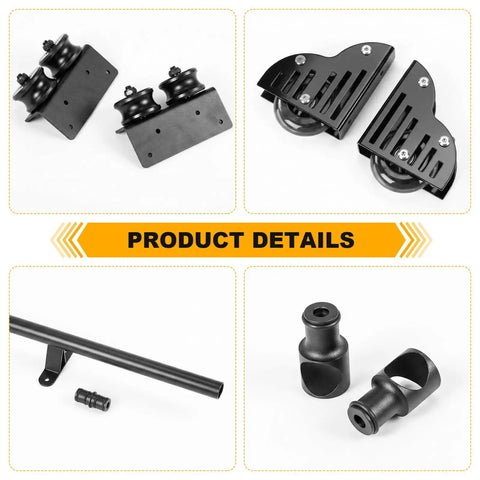 20 Ft Sliding Library Ladder Hardware Kit With Rock Solid Carbon Steel Track, includes smooth braking casters and mounting parts.
