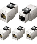 5 Pack Shielded Cat6 Keystone Couplers For Patch Panels And Wall Plates RJ45 Ethernet Female To Female With Gold Plated Contacts 10Gbps Ready