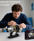 Man assembling Dope Aircraft Engine Building Kit That Actually Works For Adults With App Control Mini Turbojet Model Kit Technic