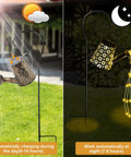 Day and night view of Solar Watering Can Fairy Lights Outdoor Garden Decor Waterproof Lawn Lamp with Star Shower Twinkling LED Lights