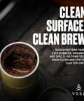 Rock Solid Silicone Tailgate Mat For Outdoor Coffee Brewing And Camper Kitchen Setup Non Slip Heat Resistant Food Grade Pour Over Station close-up of brewing coffee gear on mat