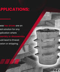 Knife Threaded Inserts For Soft Wood Zinc Hex Flush Thread Inserts 1/4-20 Internal Threads in wood, close-up view