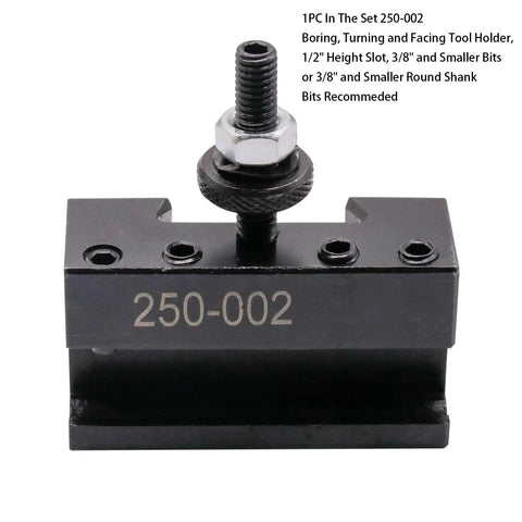Boring, turning, facing tool holder from 7Pcs Wedge Type Quick Change Tool Post Set for Mini Lathe, labeled 250-002.